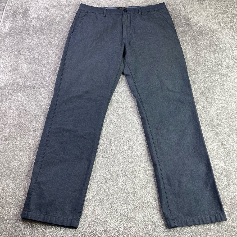 Banana Republic Kentfield Pants Men's 34X30 Black Straight Mid-Rise Flat Front